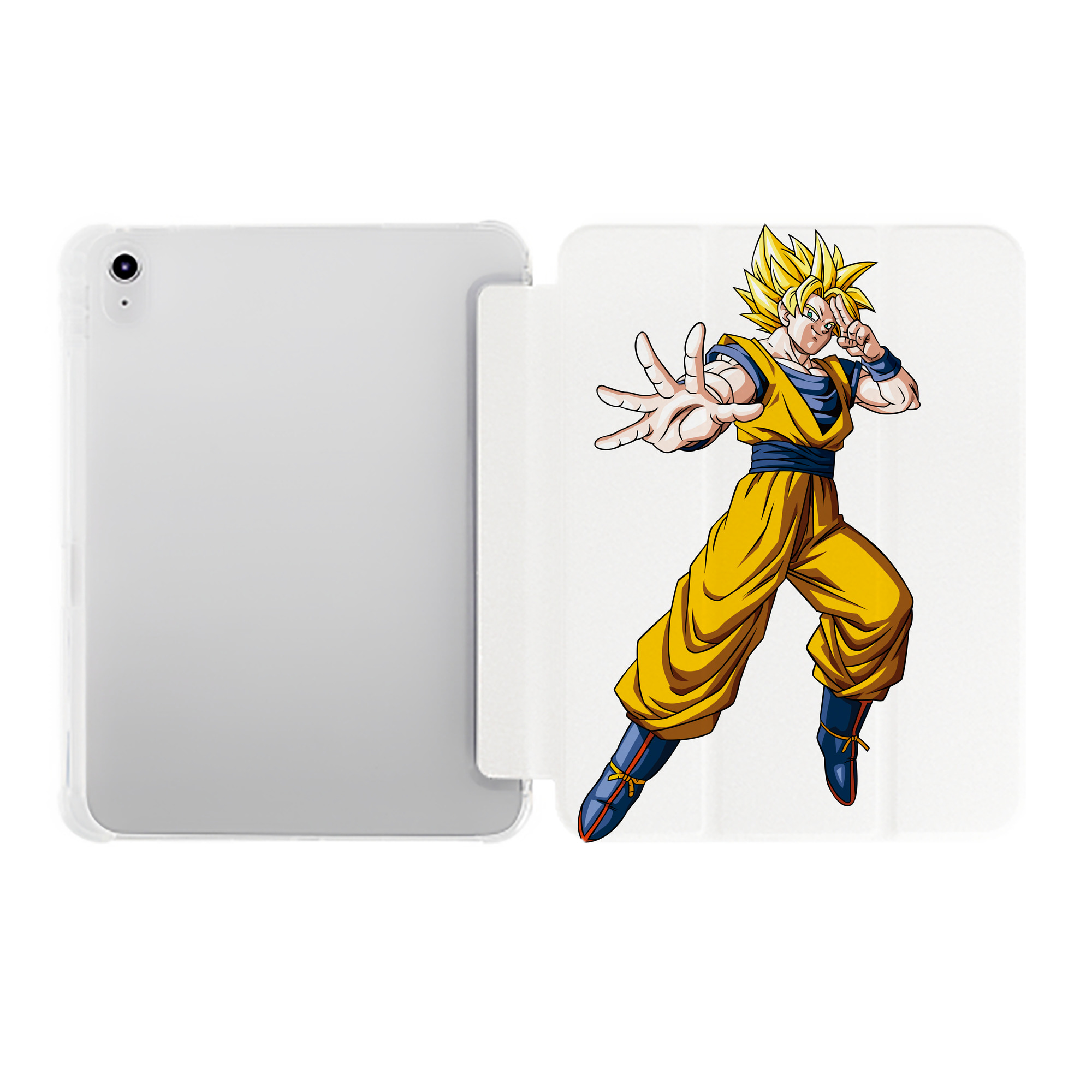 （画像用） ドラゴンボール 孫悟空（そん ごくう）Son Goku カカロット DRAGON BALL Kakarotto IPad ケース ペン収納付き 三つ折りスタンド PUレザー×シリコン 対応機種9.5/10.5/10.9インチ